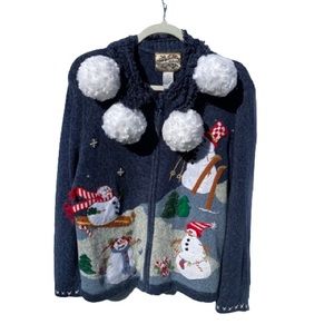 Vintage Snowman Christmas Sweater Size Medium